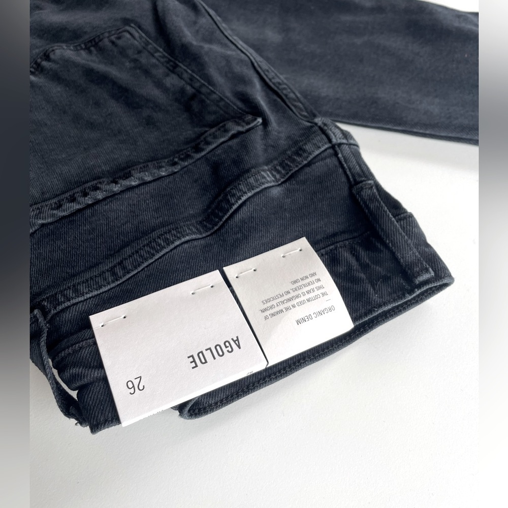 AGOLDE Toni Mid Rise Straight Black Jeans (26)